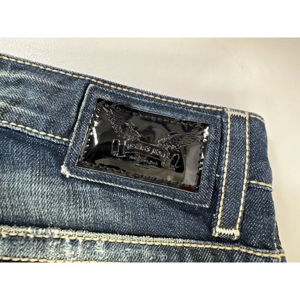 Robins Jeans Harley Leather Flap Studded Pocket Men's Size‎ 38x37